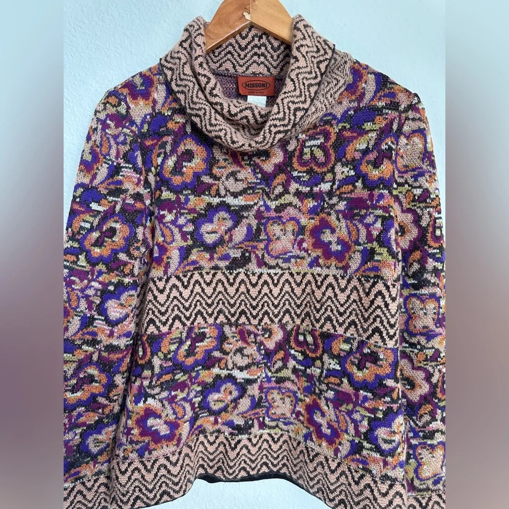 Missoni wool mohair‎ sweater turtleneck women’s size Large - Picture 3 of 12